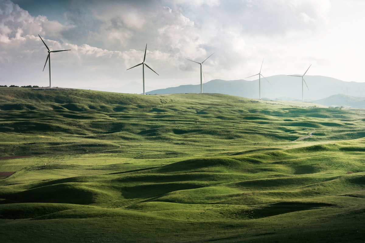 Wind farm installed on an inland plateau of the peninsula